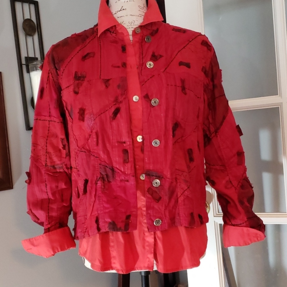 Chico's Madras Jacket & Blouse Size 0